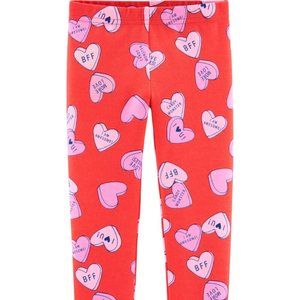 OSHKOSH Girl Candy Heart Jersey Leggings | 24M NWT